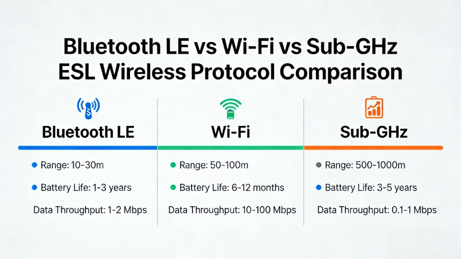 Bluetooth және Wi-Fi және Sub{1}}ГГц электрондық сөре белгісі
